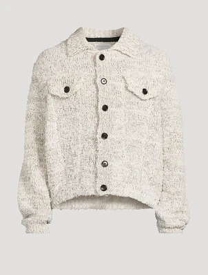 Fluffy Cotton-Blend Cardigan