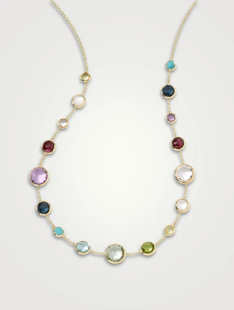 Short Lollitini 18K Gold Necklace With Gemstones