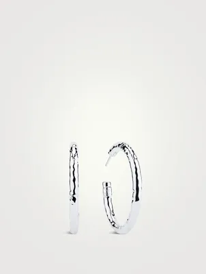 Medium Classico Sterling Silver #3 Hoop Earrings