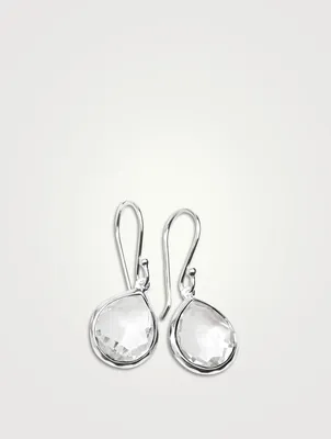 Mini Rock Candy Sterling Silver Teardrop Earrings With Rock Crystal