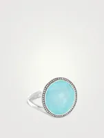 Medium Lollipop Ring in Sterling Silver with Diamonds