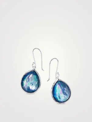 Small Rock Candy Sterling Silver Teardrop Earrings With Triplet