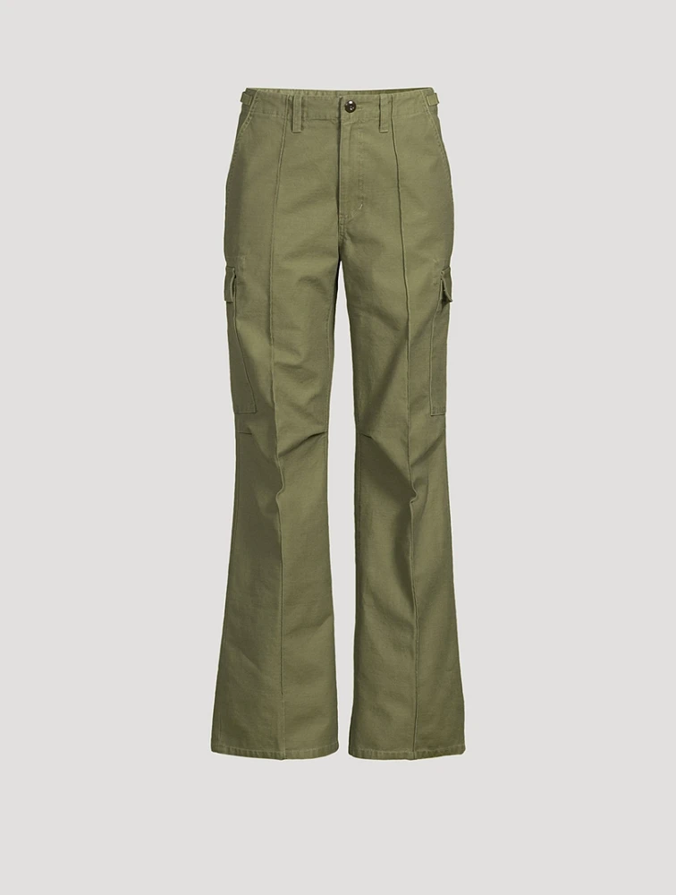 Military Flare-Leg Trousers