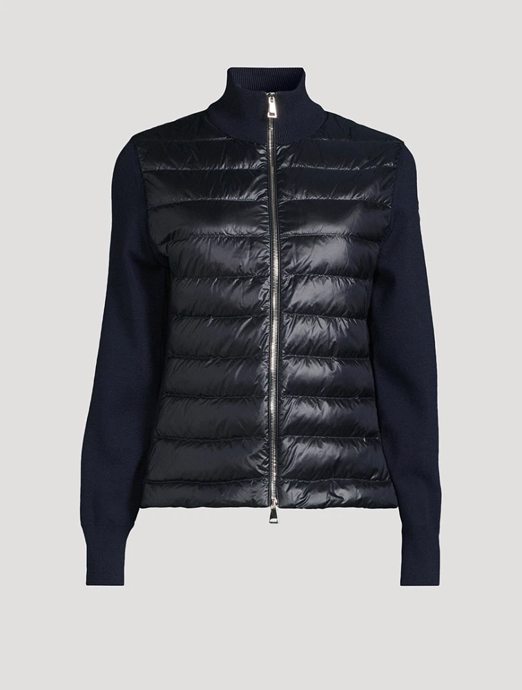 Padded Wool Down Cardigan