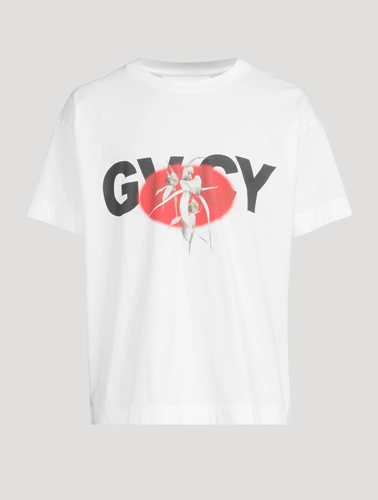 Boxy T-Shirt With Logo Flower