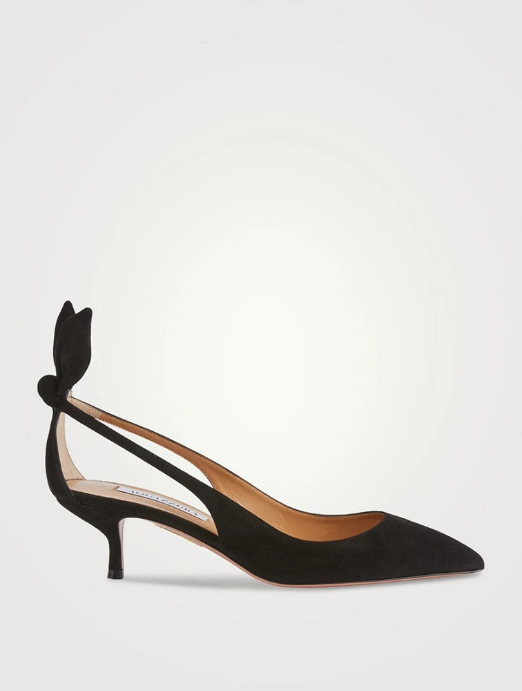 Bow Tie Suede Leather Pumps