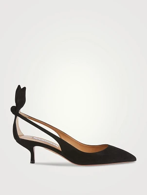 Bow Tie Suede Leather Pumps