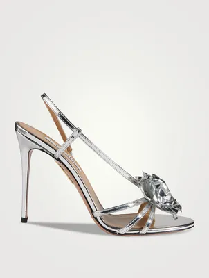 Paris Rose Metallic Leather Sandals