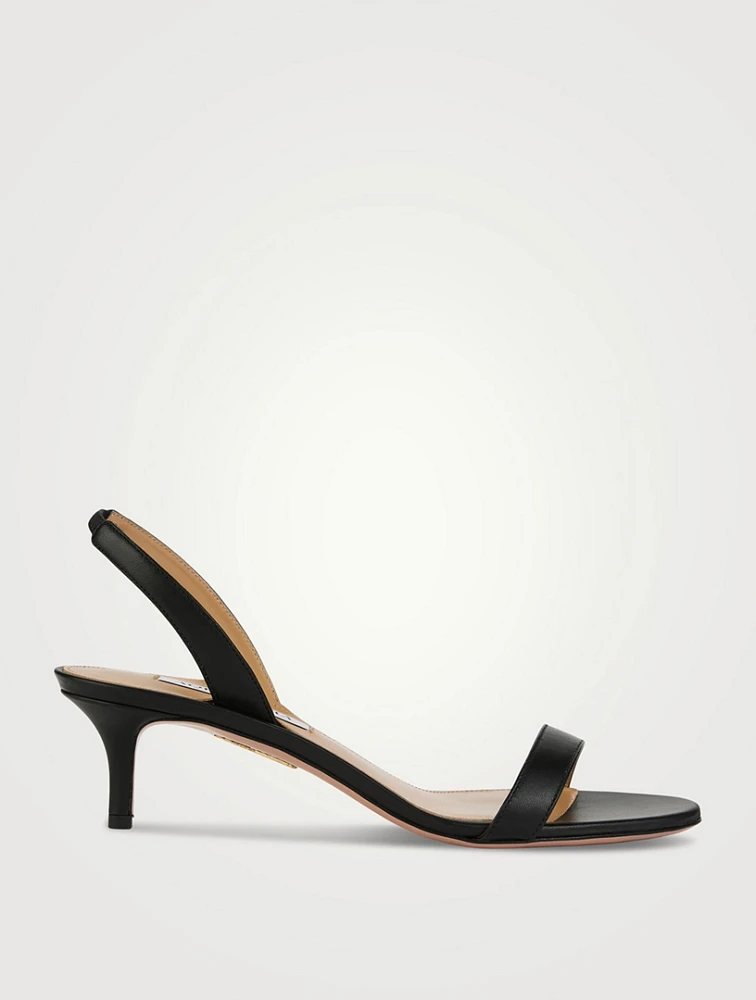 So Nude Leather Slingback Sandals