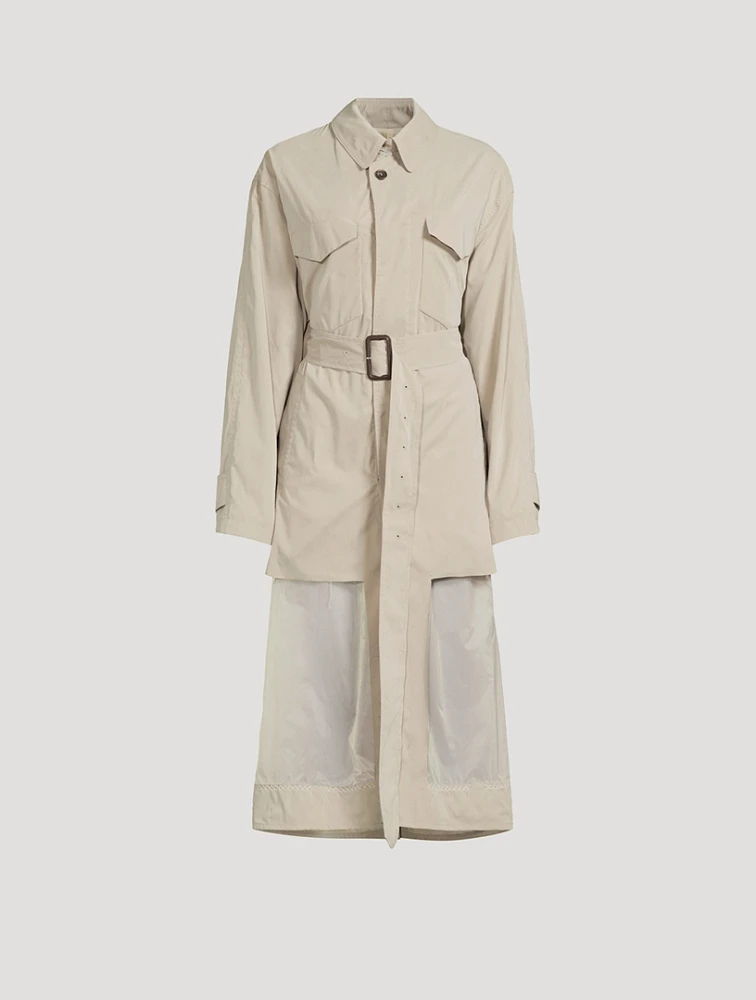 Mixed-Media Trench Coat