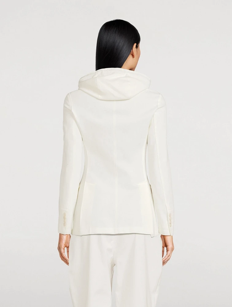 Single-Breasted Blazer With Removable Hoodie
