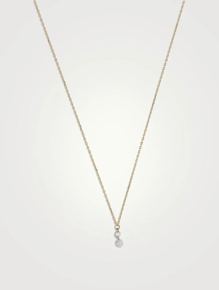 Sea Of Beauty 14K Gold Pierced Kissing Diamond Necklace