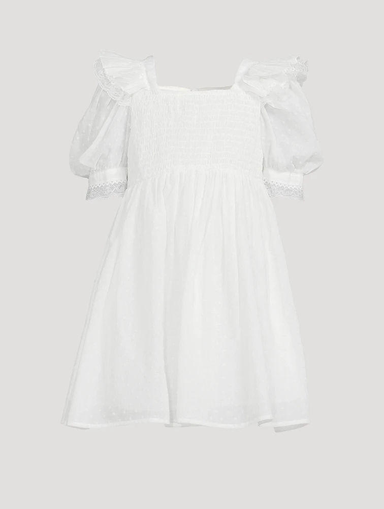Frill Sleeve Smock Dress