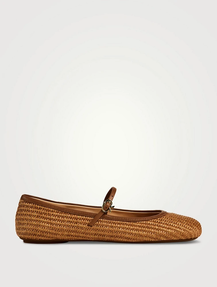Carla Raffia Mary Jane Ballet Flats