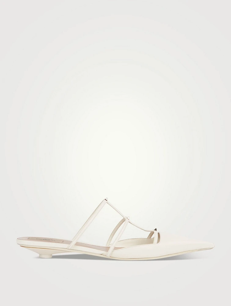 Rockstud Wispy Leather Mules