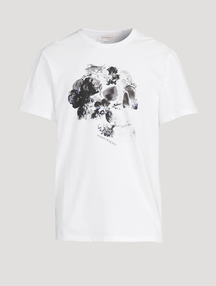 Dutch Flower Skull Cotton T-Shirt