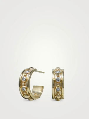 Méditerranée Joanna 14K Gold Wide Hoop Earrings With Diamonds