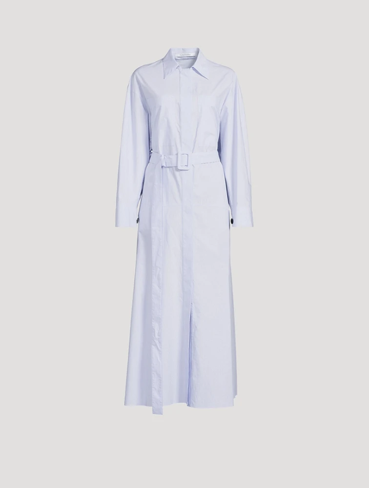 Belted Poplin Shirt Dress