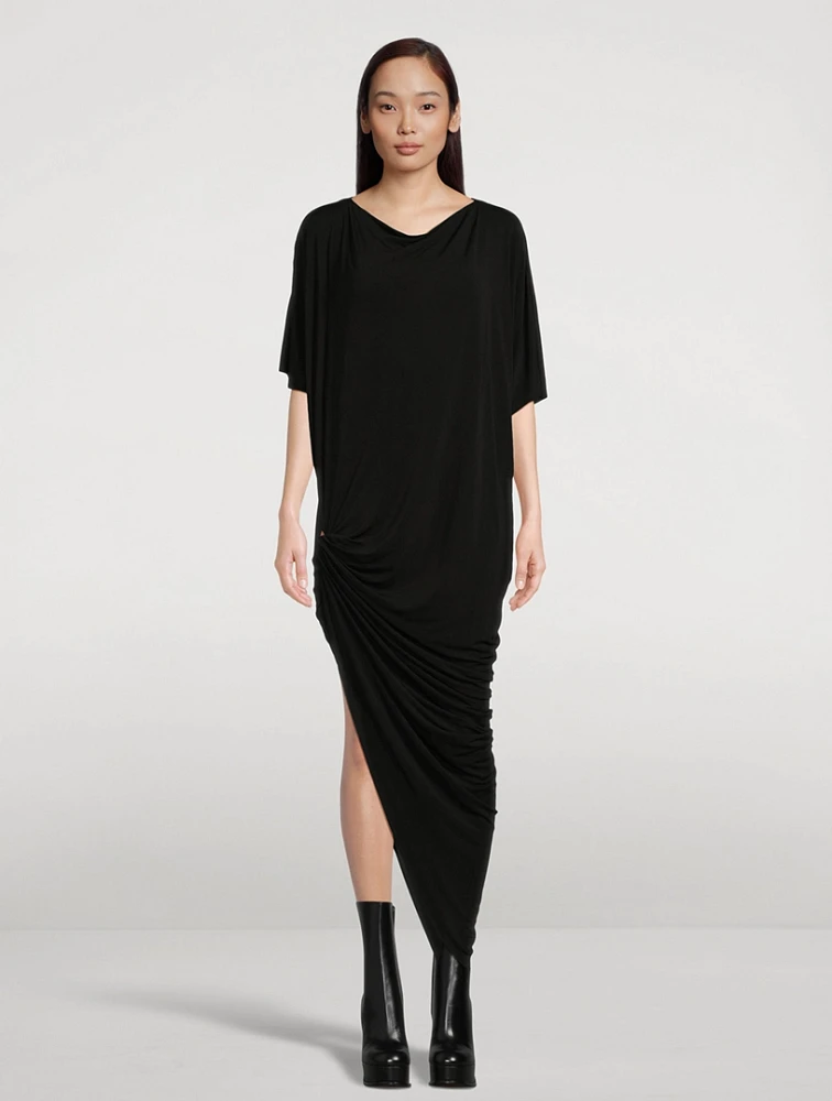 Edfu Asymmetric Jersey Dress