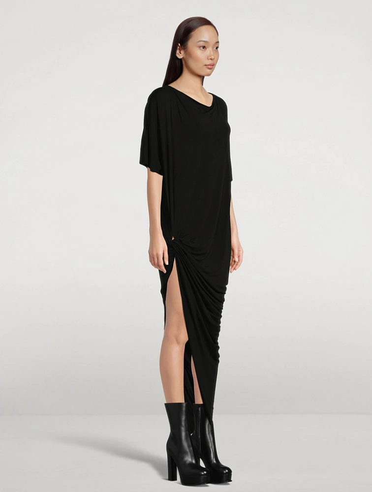Edfu Asymmetric Jersey Dress