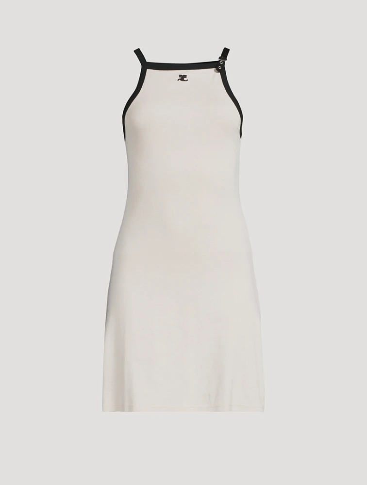 Buckle Contrast Mini Dress