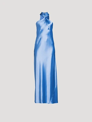 Portico Satin Halter Gown