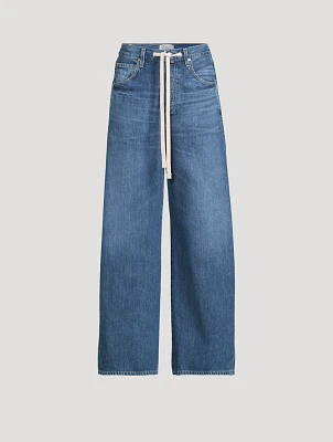 Brynn Drawstring Wide-Leg Jeans