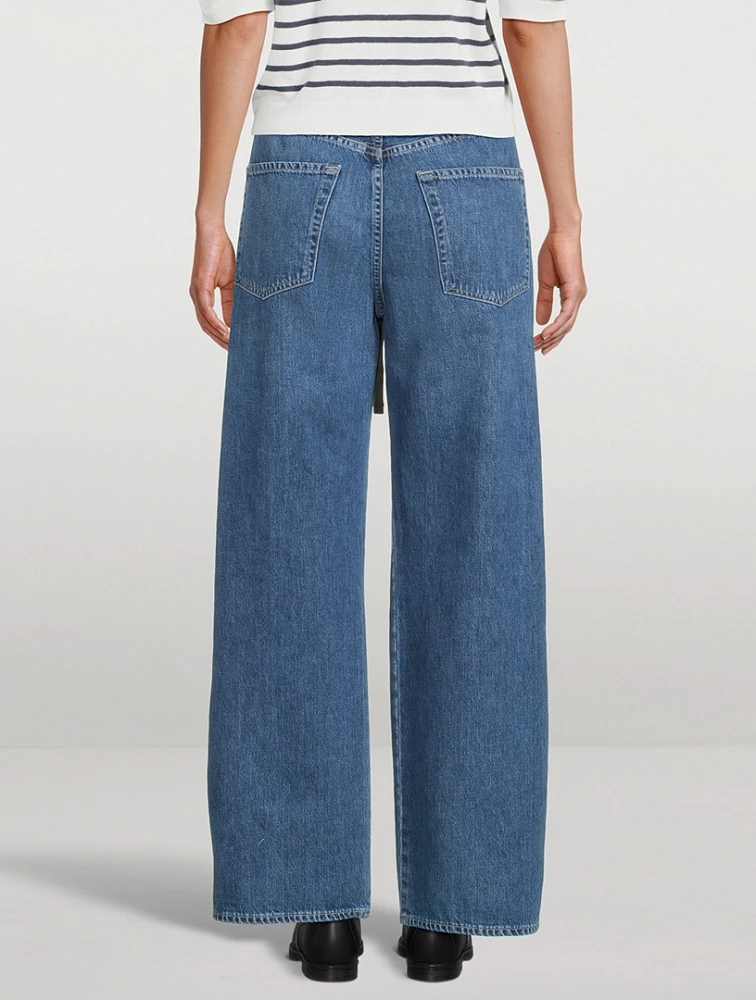 Brynn Drawstring Wide-Leg Jeans