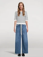 Brynn Drawstring Wide-Leg Jeans
