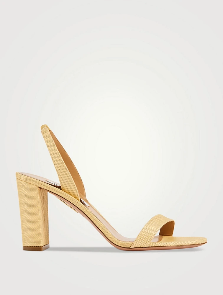 So Nude Raffia Slingback Sandals
