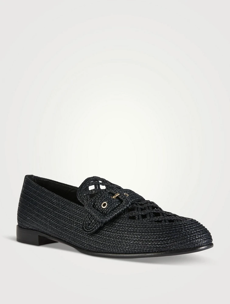 Visconti Raffia Loafers