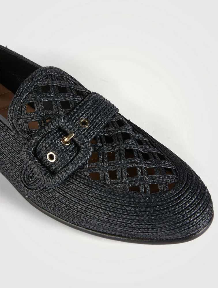 Visconti Raffia Loafers