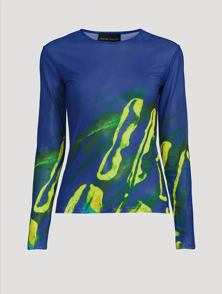 Printed Long-Sleeve Top