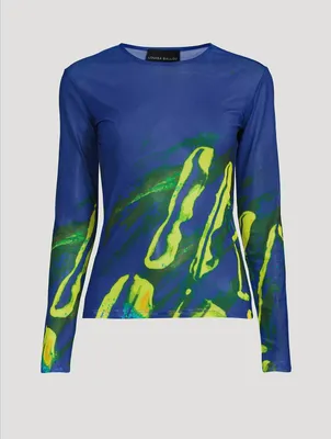 Printed Long-Sleeve Top