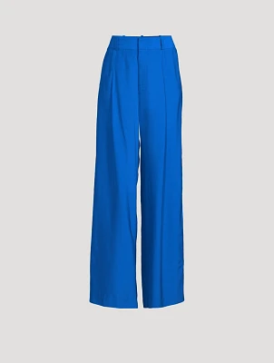 Pleated Wide-Leg Trousers