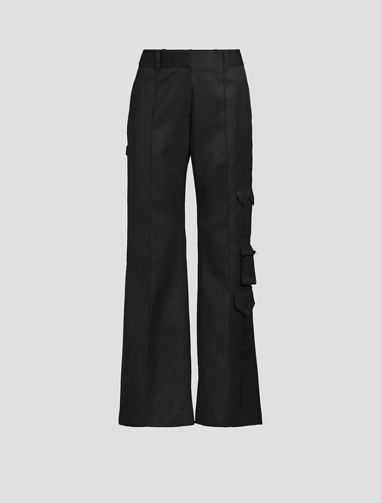Wide-Leg Cargo Trousers
