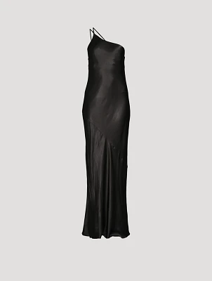 La Lune One-Shoulder Cowl Back Long Dress