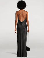 La Lune One-Shoulder Cowl Back Long Dress