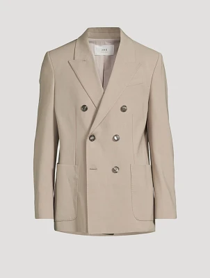 Wool-Blend Double-Breasted Jacket
