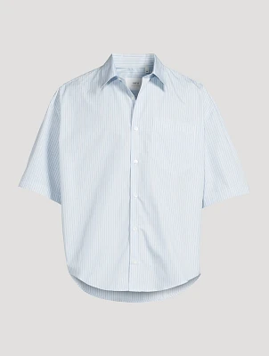 Poplin Boxy Shirt Striped Print