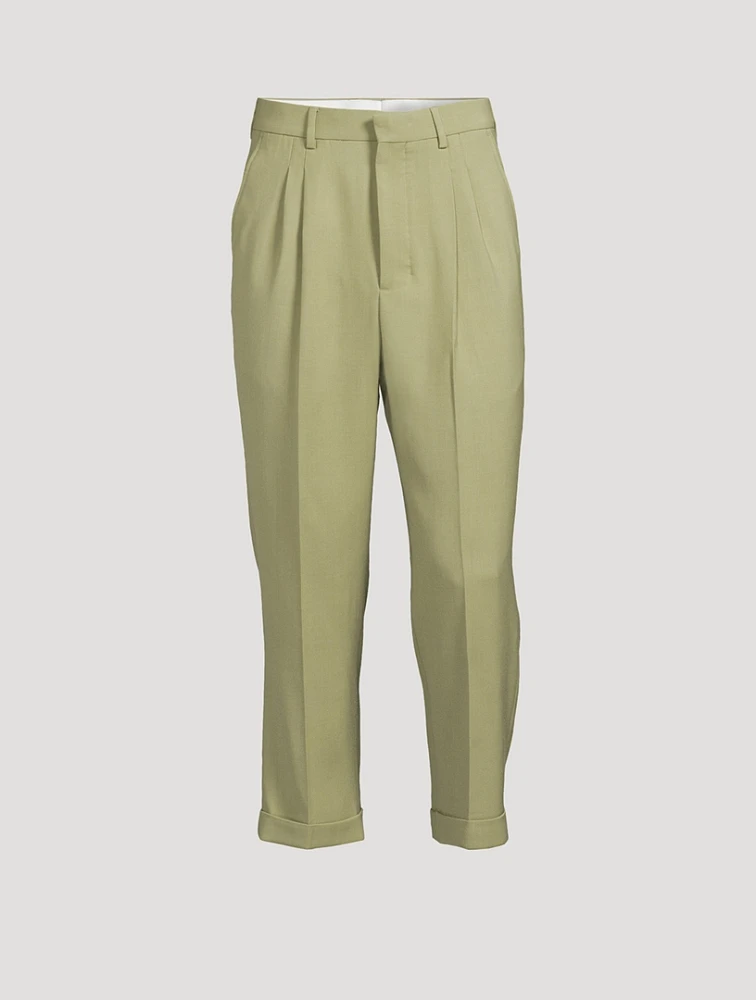 Wool-Blend Oversized Pants