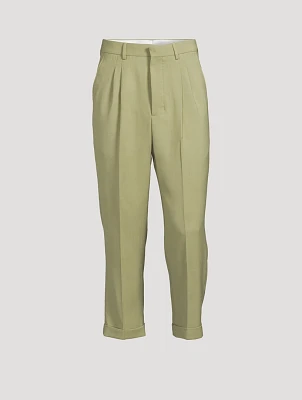 Wool-Blend Oversized Pants