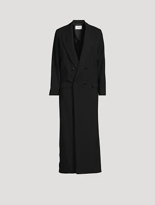 Wool Gabardine Double-Breasted Coat