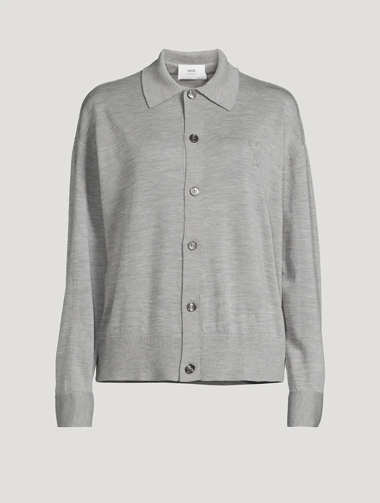 Merino Wool Polo Cardigan