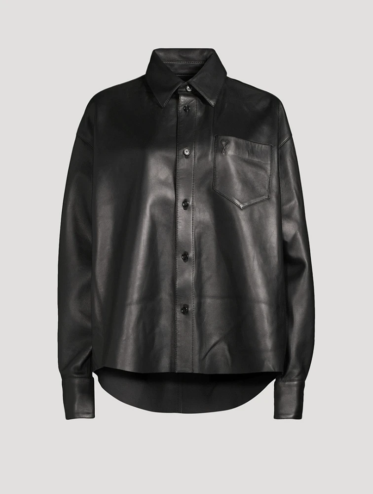 Leather Shirt Jacket