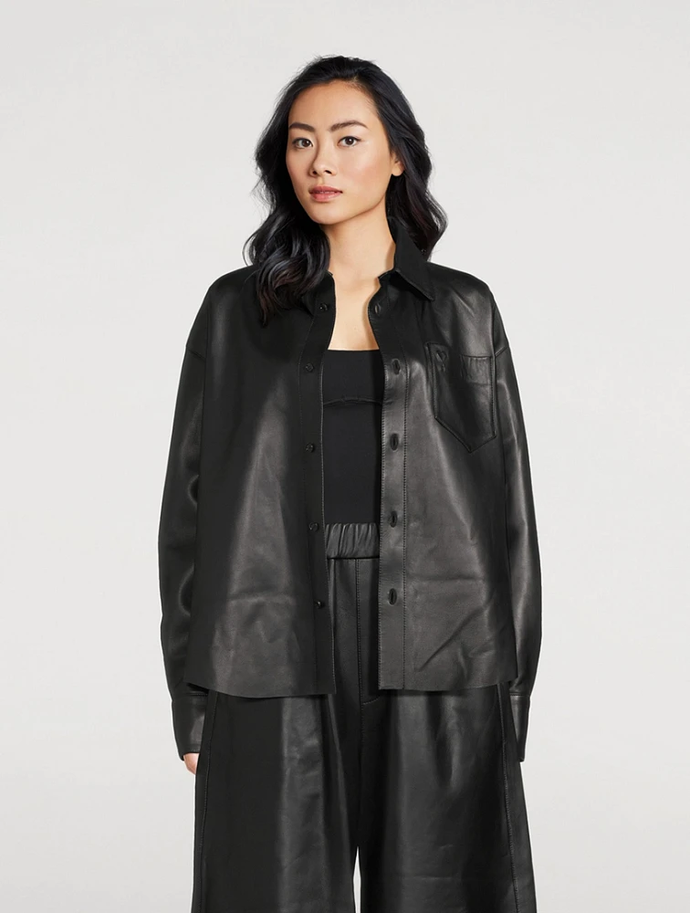 Leather Shirt Jacket