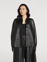 Leather Shirt Jacket