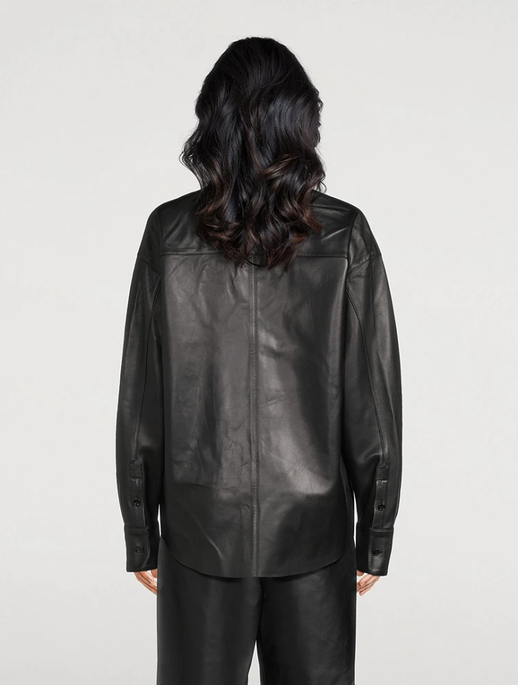 Leather Shirt Jacket