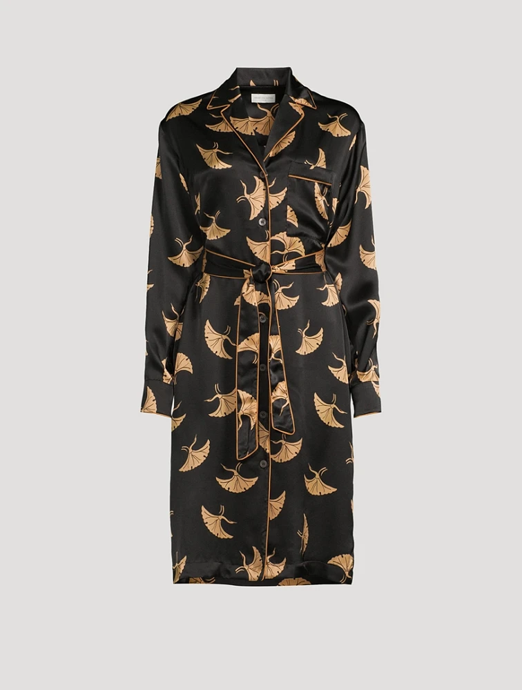Doralas Silk Dress In Bird Print