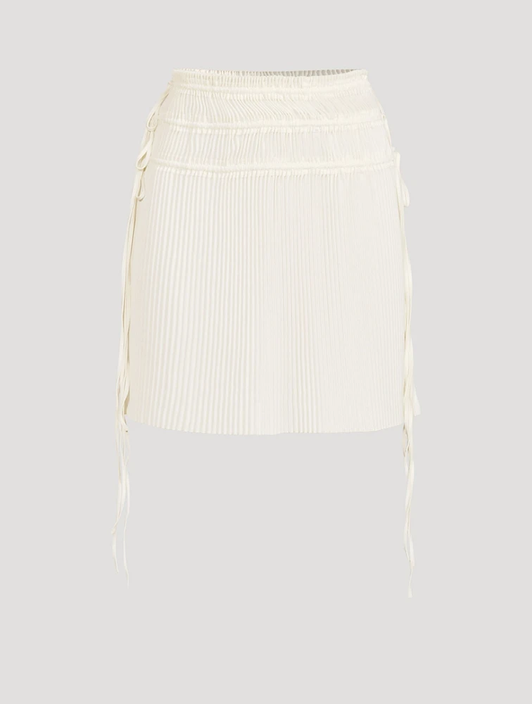 Pleated Satin Skirt